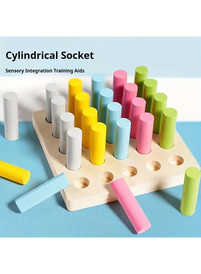 Wooden Montessori Math Teaching Aids Color Coded Cylindrical Sticks For Toddlers Sensory Play - Image 4
